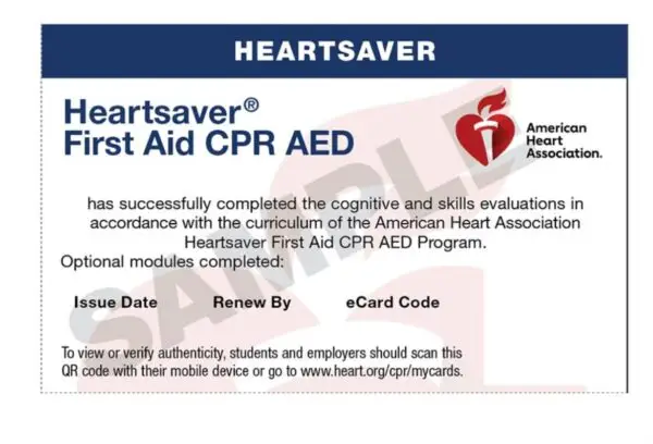 First Aid  CPR  AED Certification